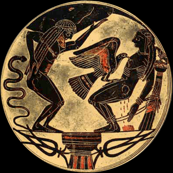 A black-figure Lakonian kylix, c. 570-560 BCE